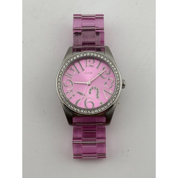 GUESS Accessories - GUESS Women's Watch W85092L2 Pink Plastic Dial Quartz 35mm Water Resistant